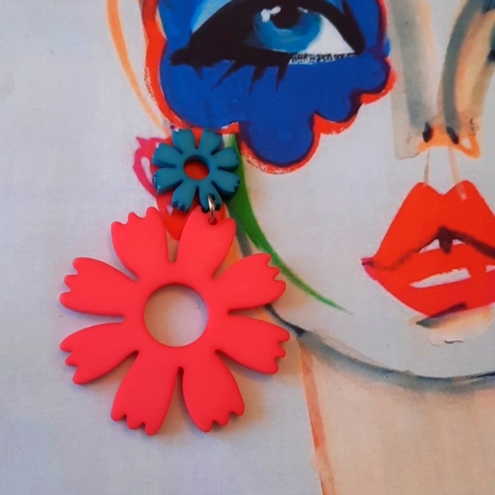 Large Double Flowery Earrings